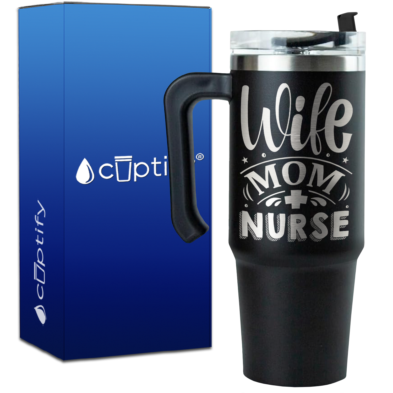 Wife Mom Nurse on 30oz Nurse Travel Mug