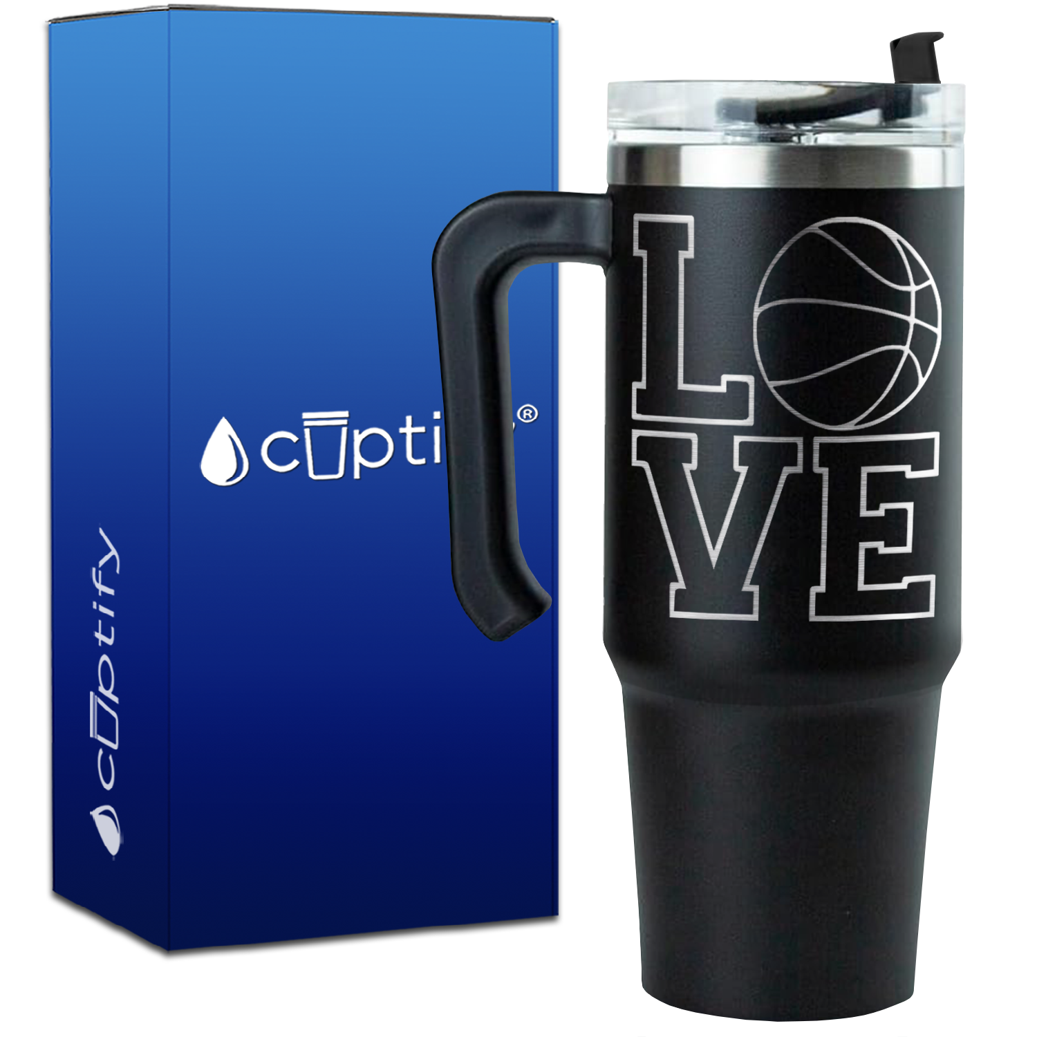 Love Basketball  on 30oz Basketball Travel Mug