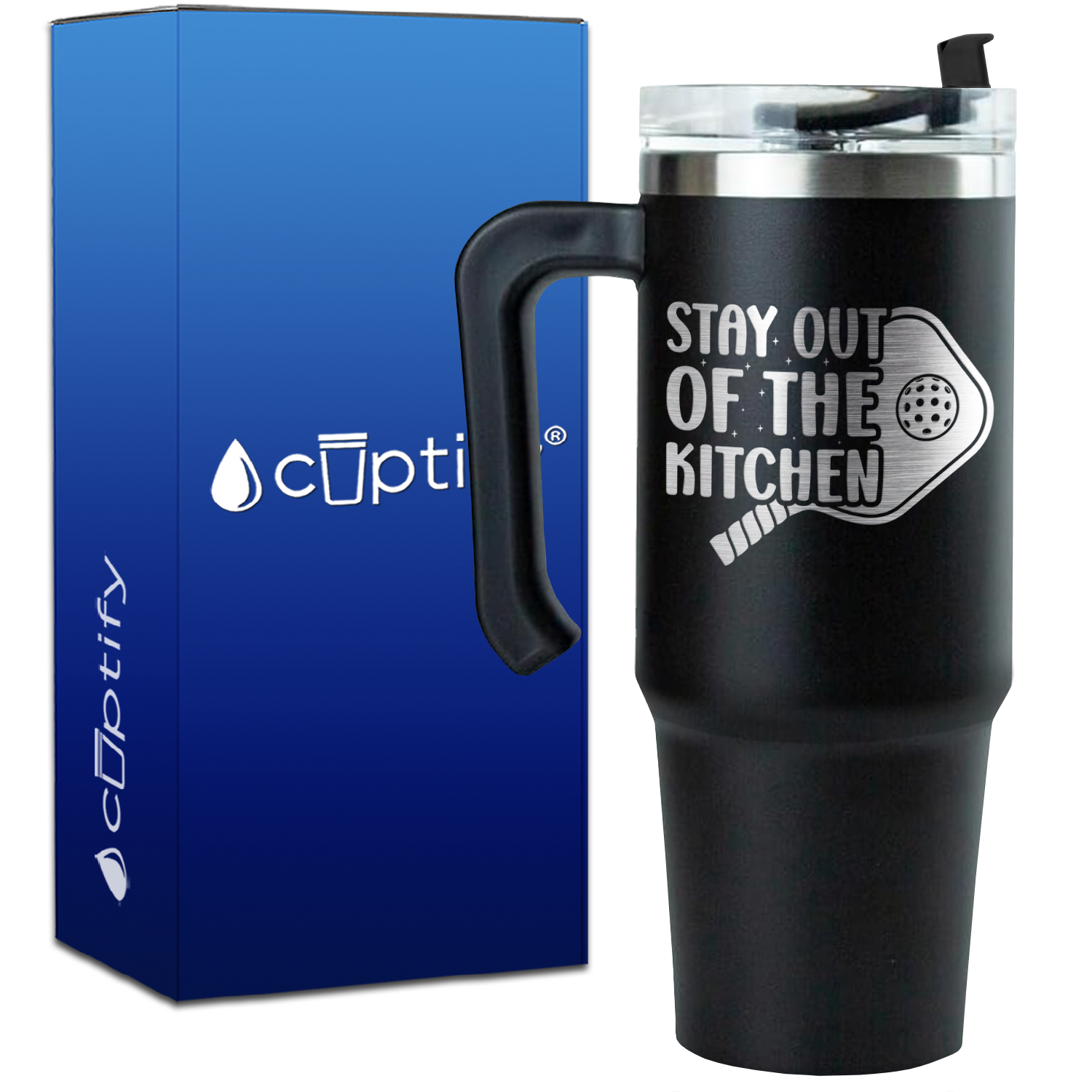 Pickleball Stay Out of the Kitchen on 30oz Pickleball Travel Mug