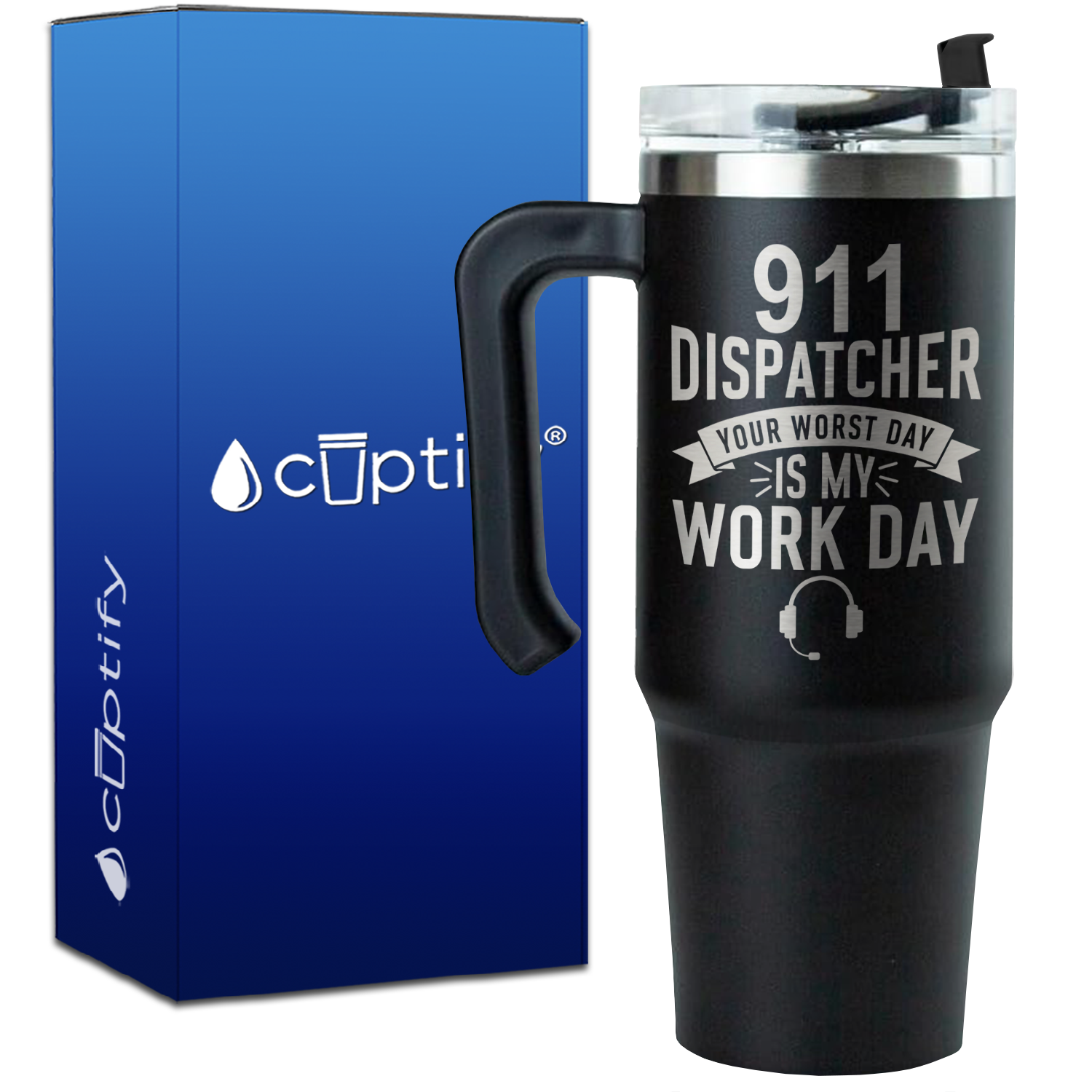 911 Dispatcher Your Worst day is my Work Day on 30oz Dispatcher Travel Mug