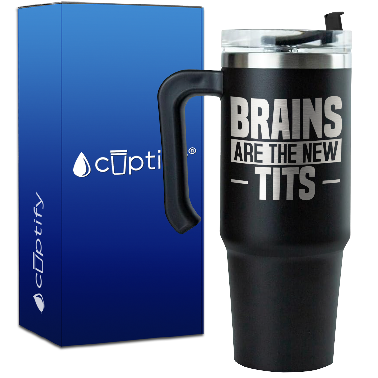 Brains are the New Tits on 30oz Funny Travel Mug