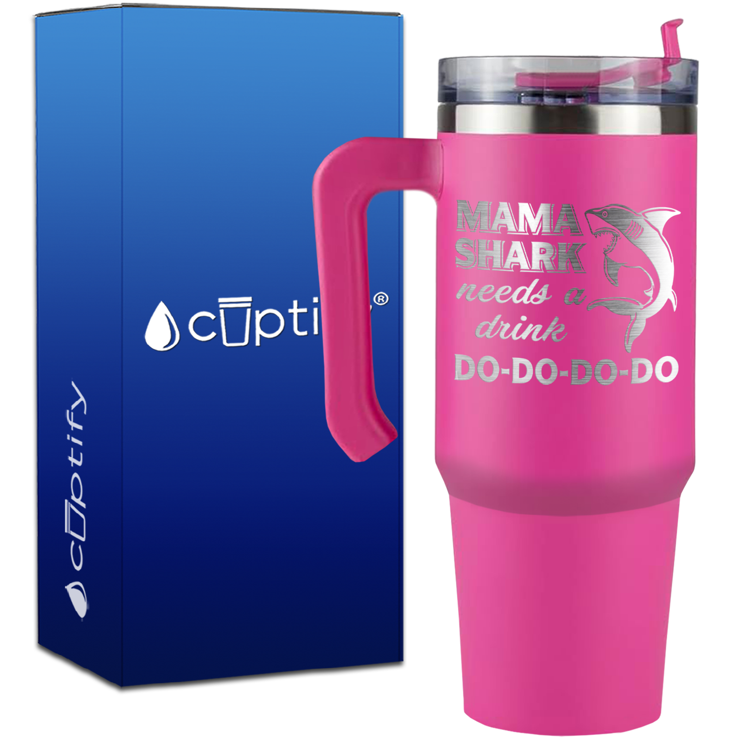 Mama Shark Needs a Drink on 30oz Mom Travel Mug