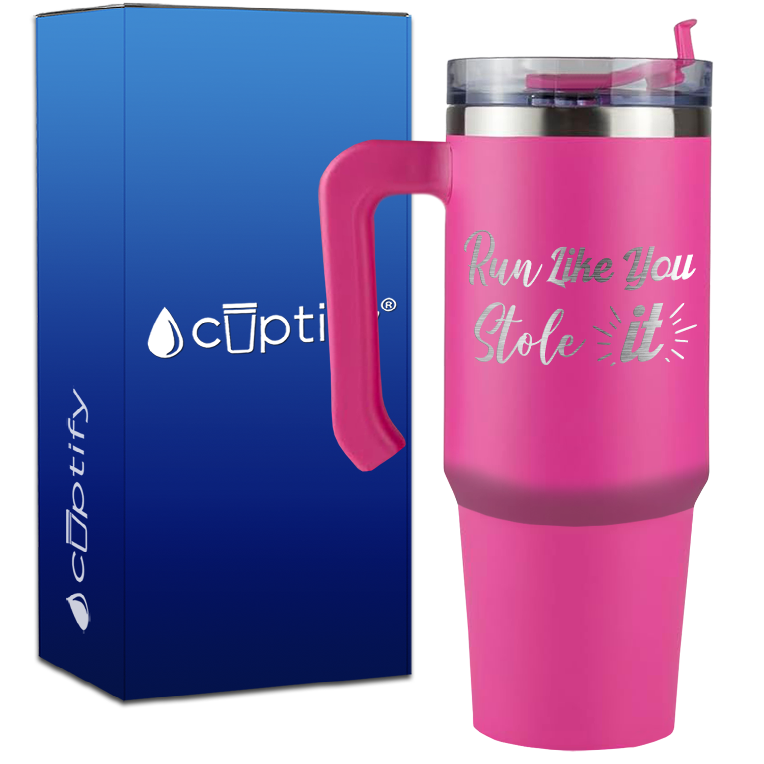 Run Like You Stole It on 30oz Softball Travel Mug