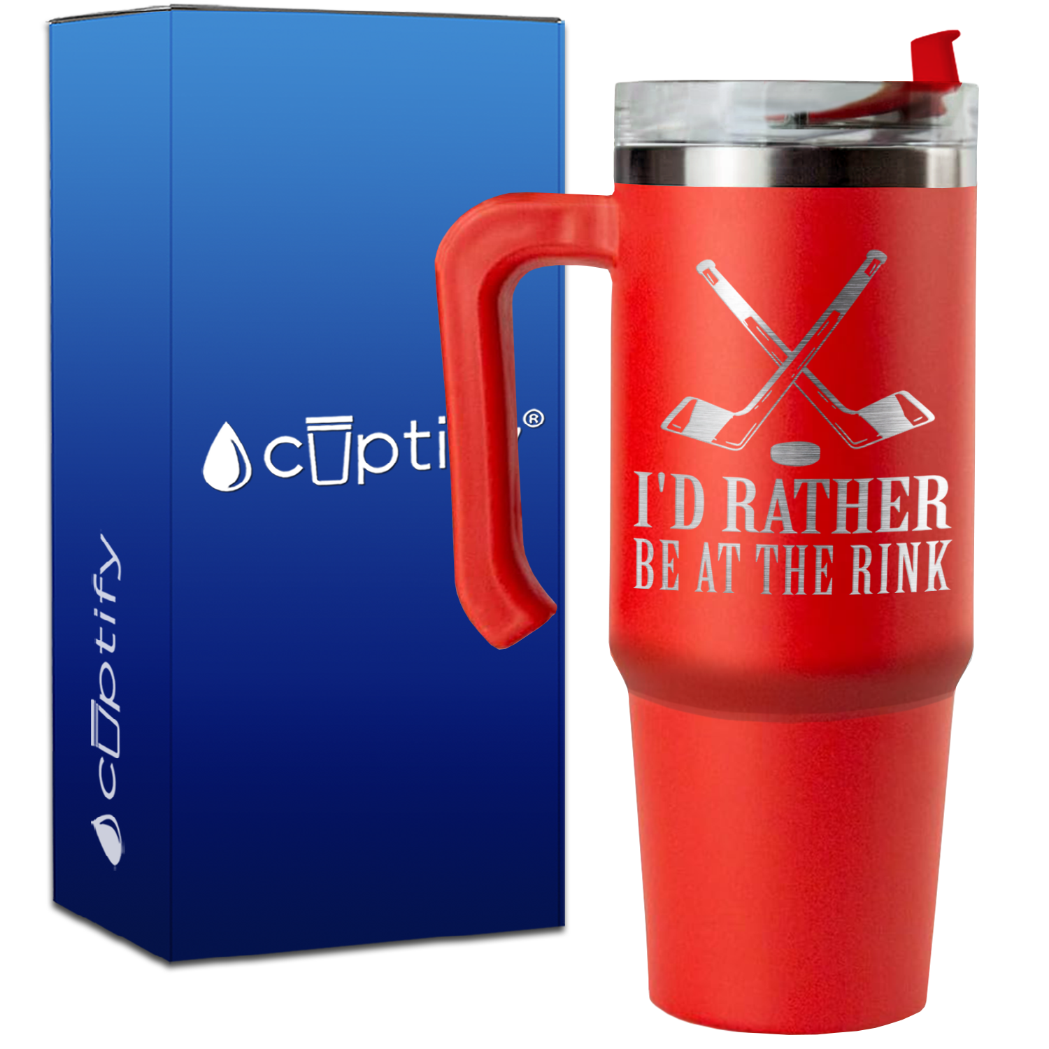 I'd Rather Be at the Rink on 30oz Hockey Travel Mug