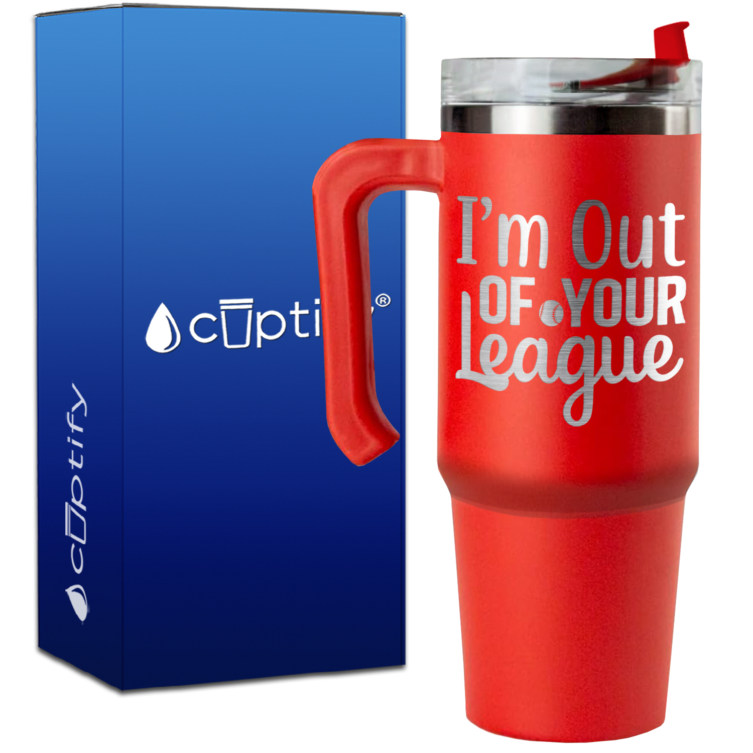 I'm Out of Your League Softball on 30oz Softball Travel Mug