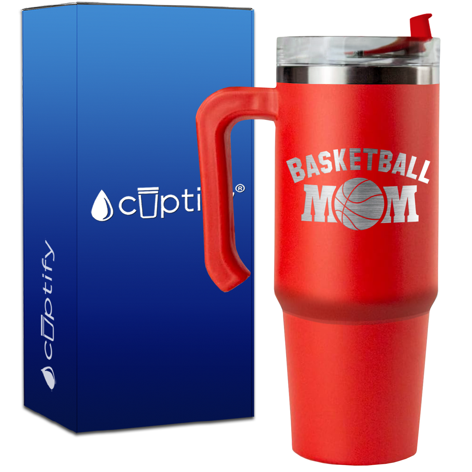 Basketball Mom on 30oz Basketball Travel Mug