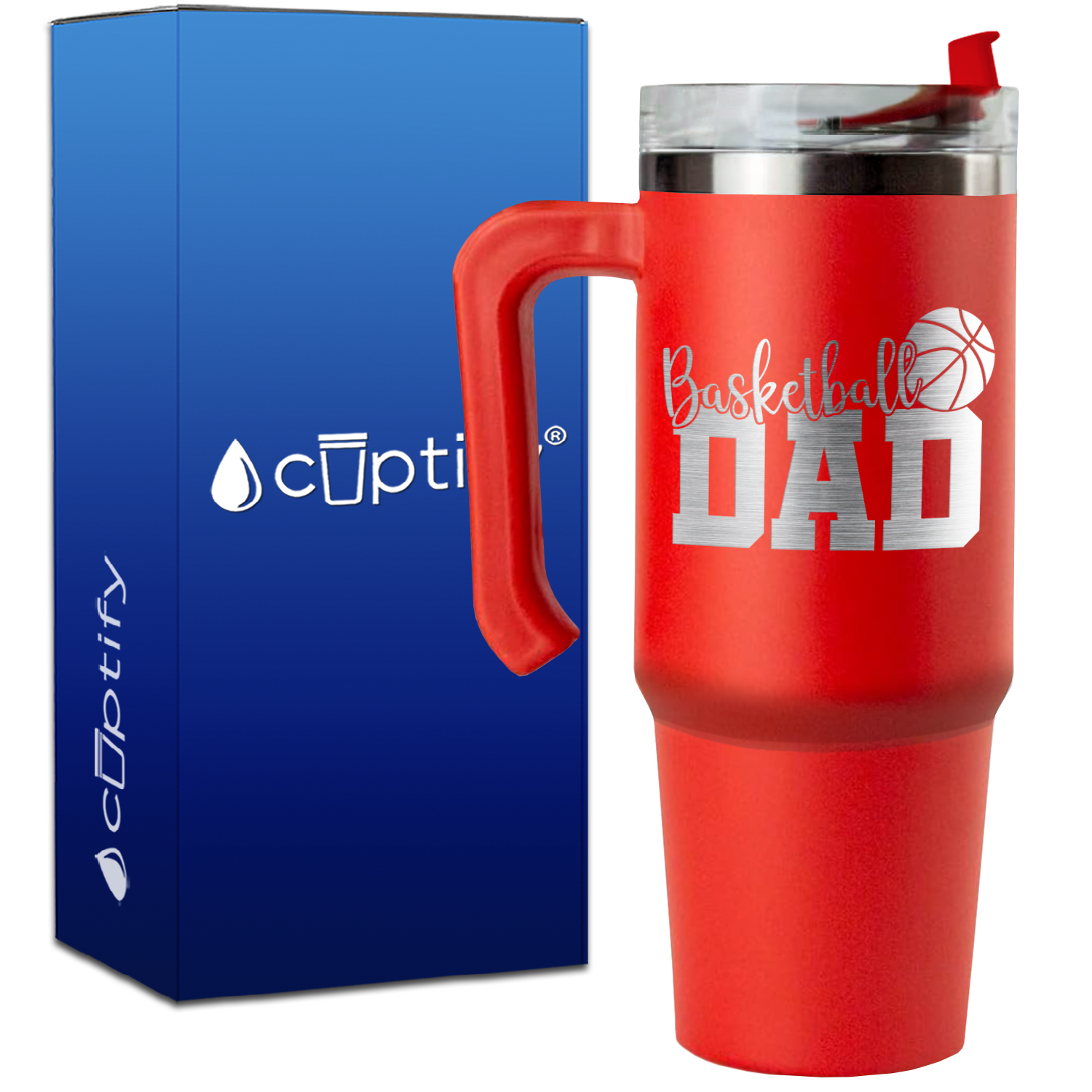 Dad Basketball on 30oz Basketball Travel Mug