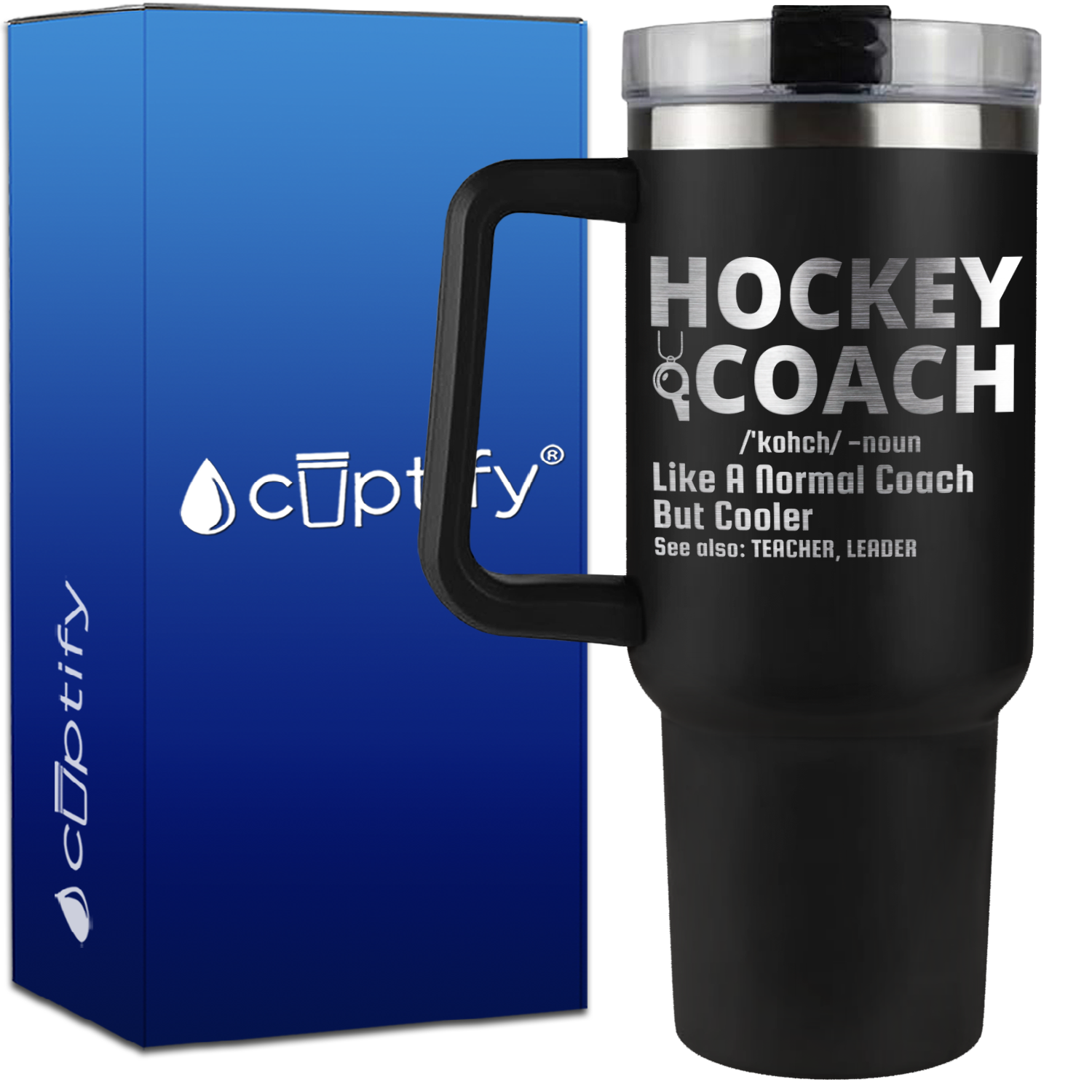 Hockey Coach Like a Normal Coach But Cooler on 40oz Hockey Traveler Mug