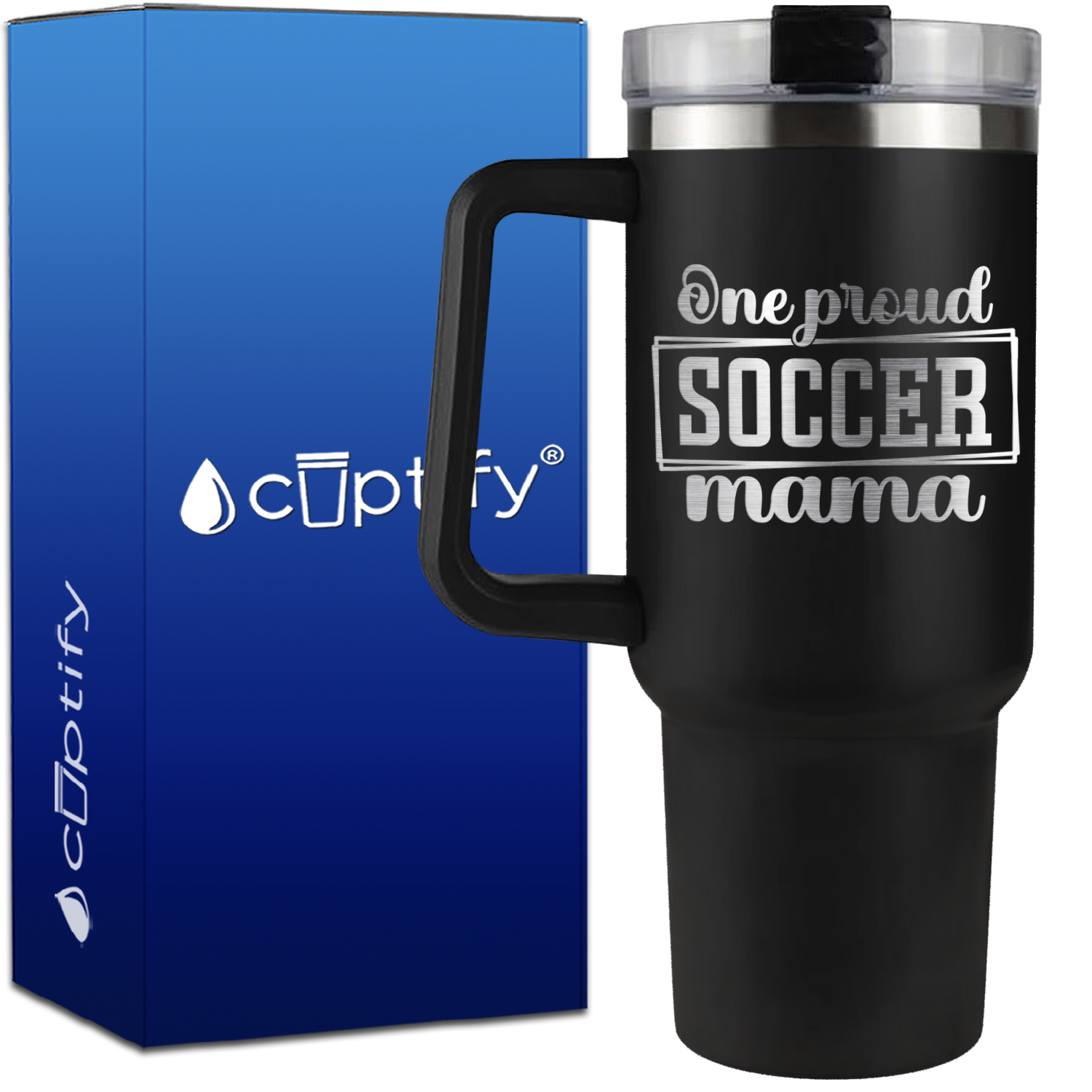 One Proud Soccer Mama on 40oz Soccer Traveler Mug