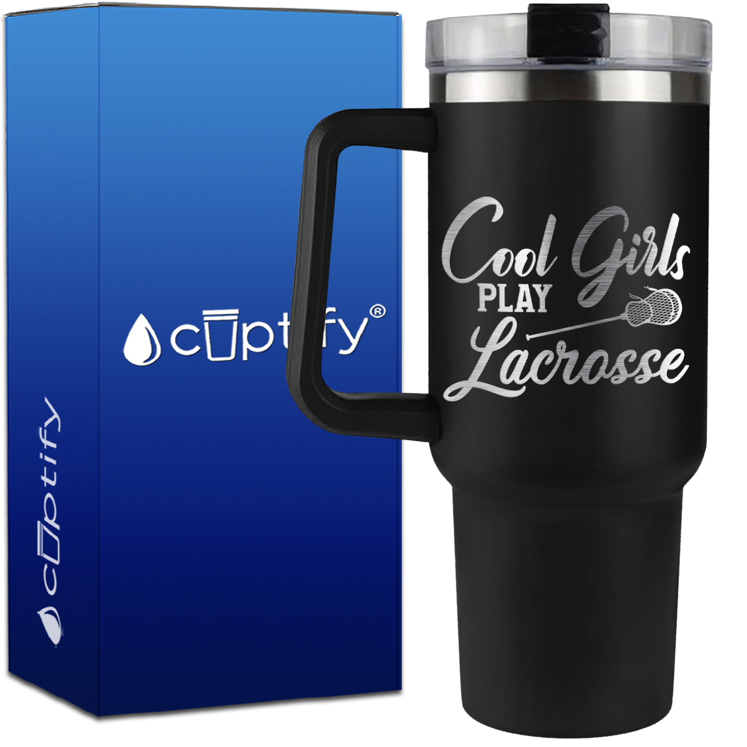 Cool Girls Play Lacrosse on 40oz Lacrosse Traveler Mug