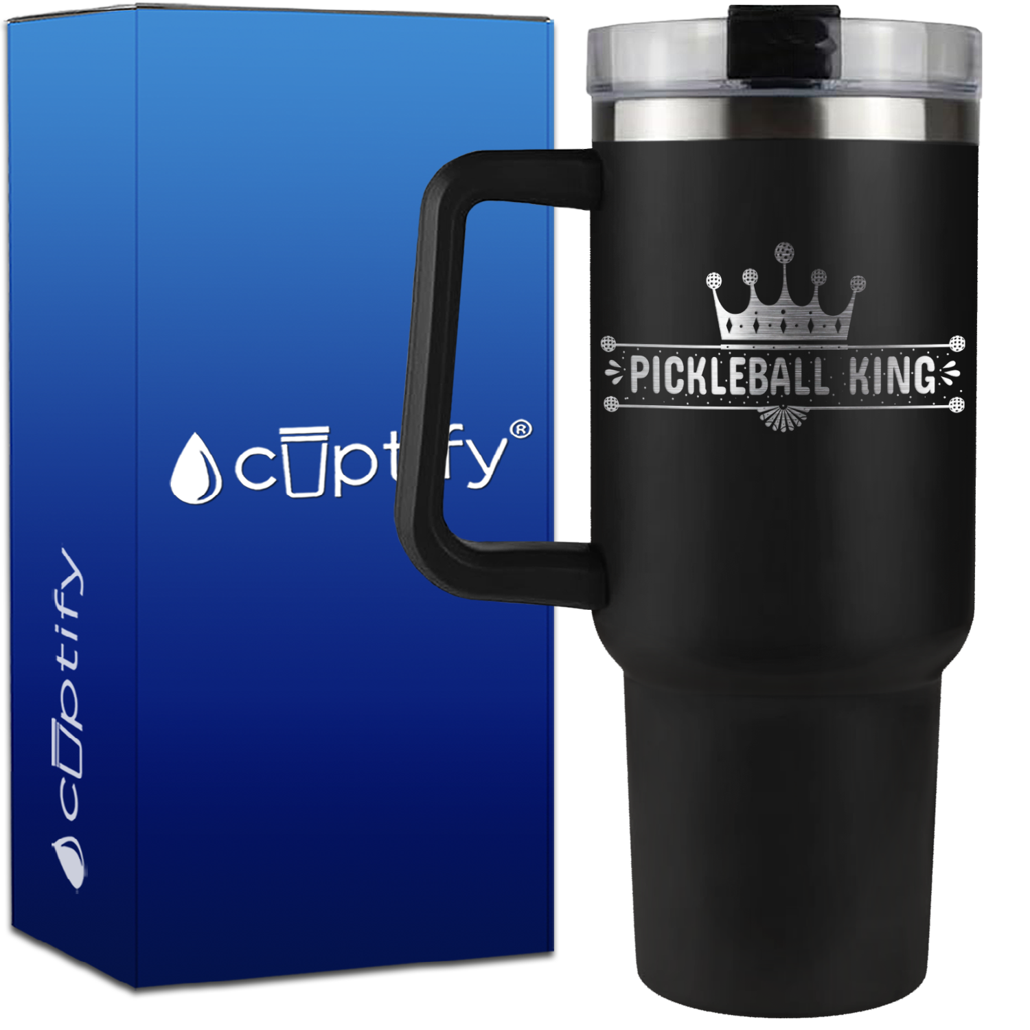 Pickleball King on 40oz Pickleball Traveler Mug