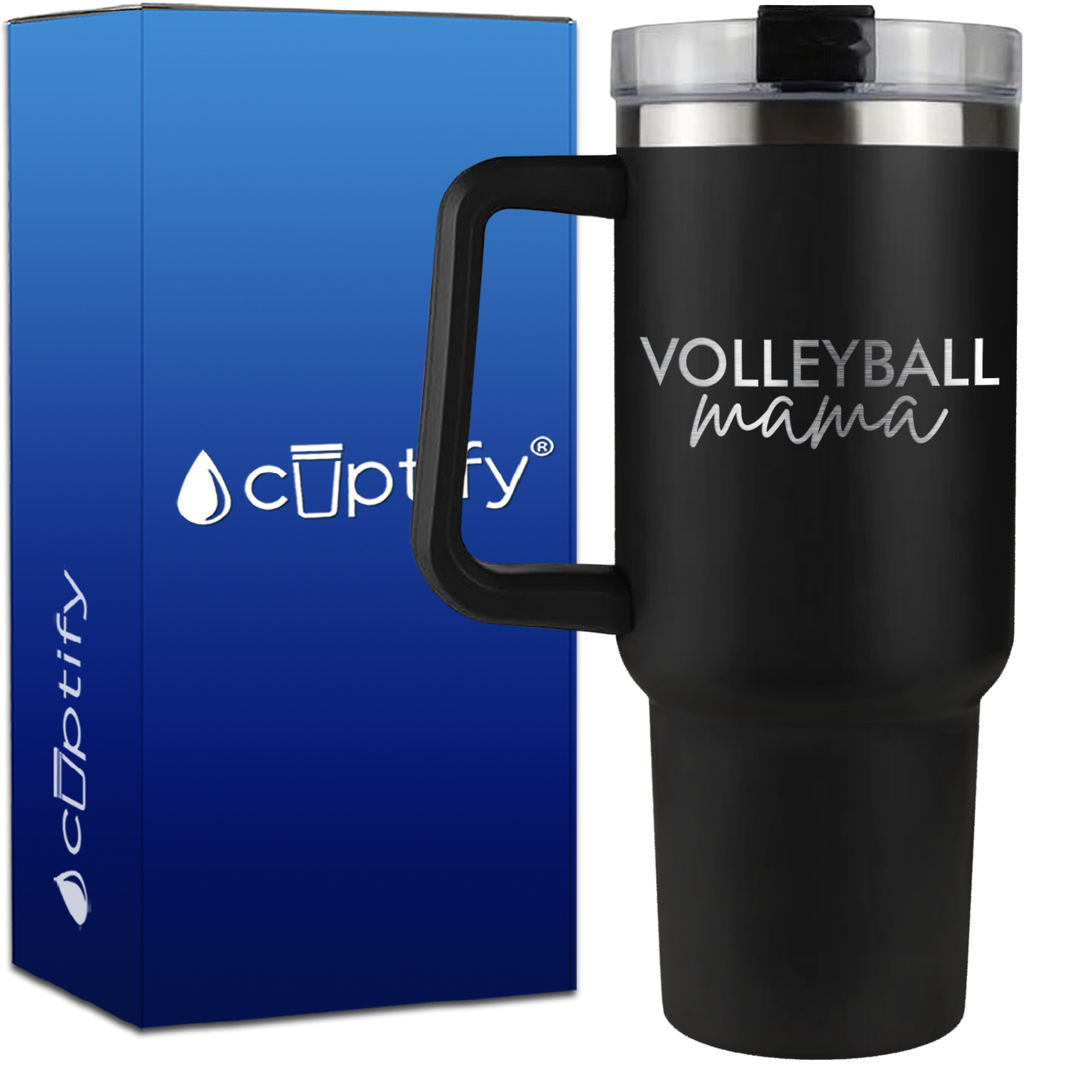 Volleyball Mama on 40oz Volleyball Traveler Mug