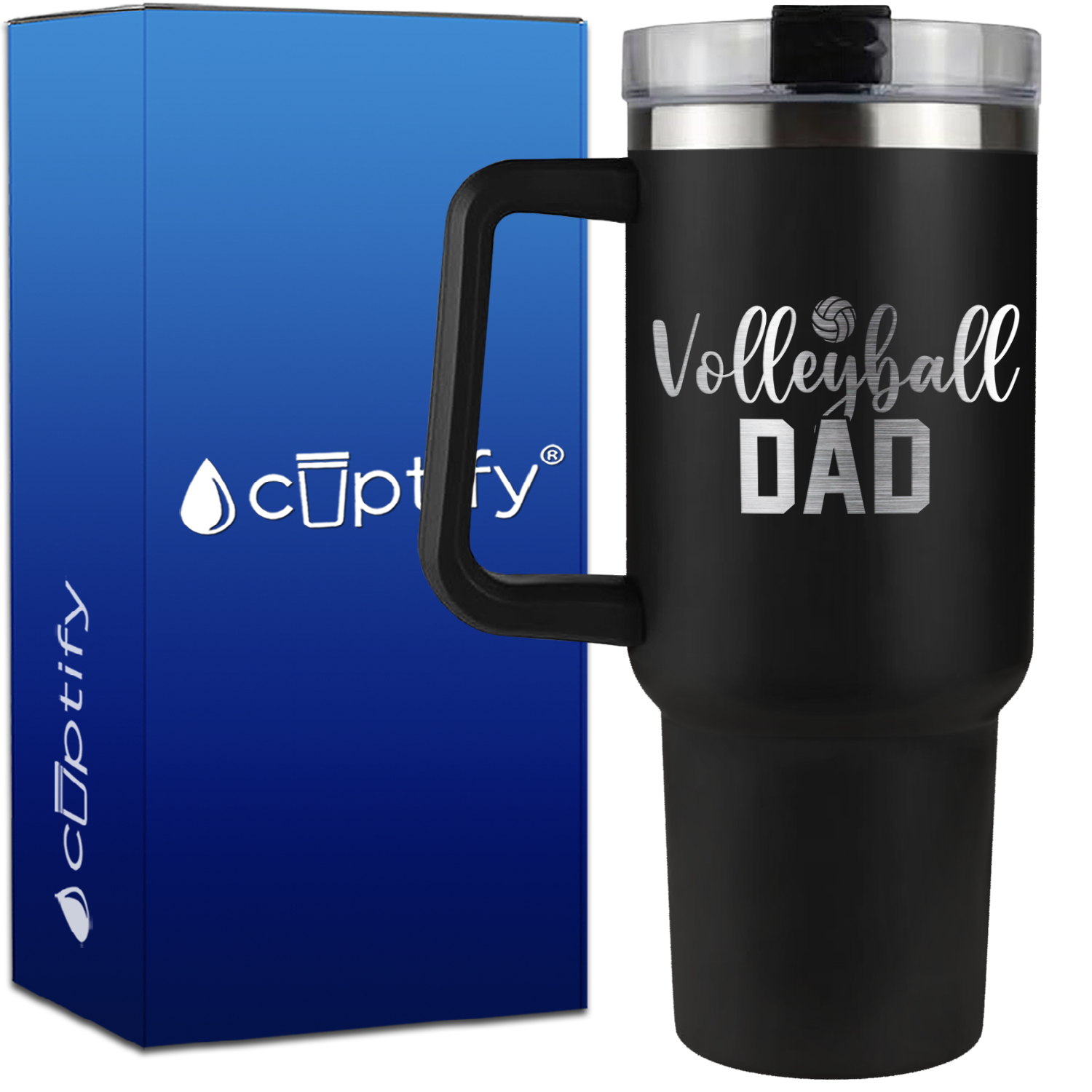 Volleyball Dad on 40oz Volleyball Traveler Mug