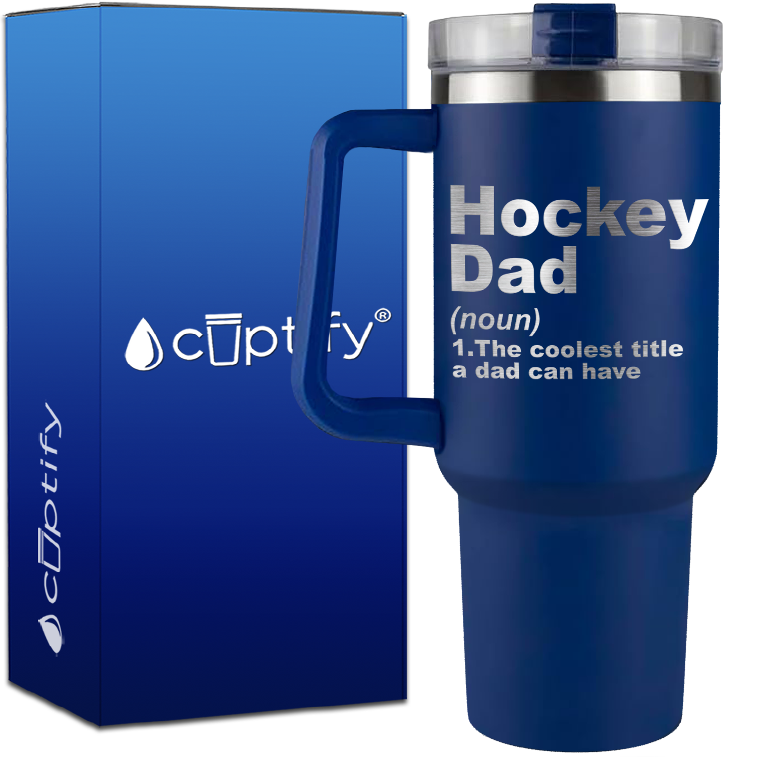 Hockey Dad Definition on 40oz Hockey Traveler Mug