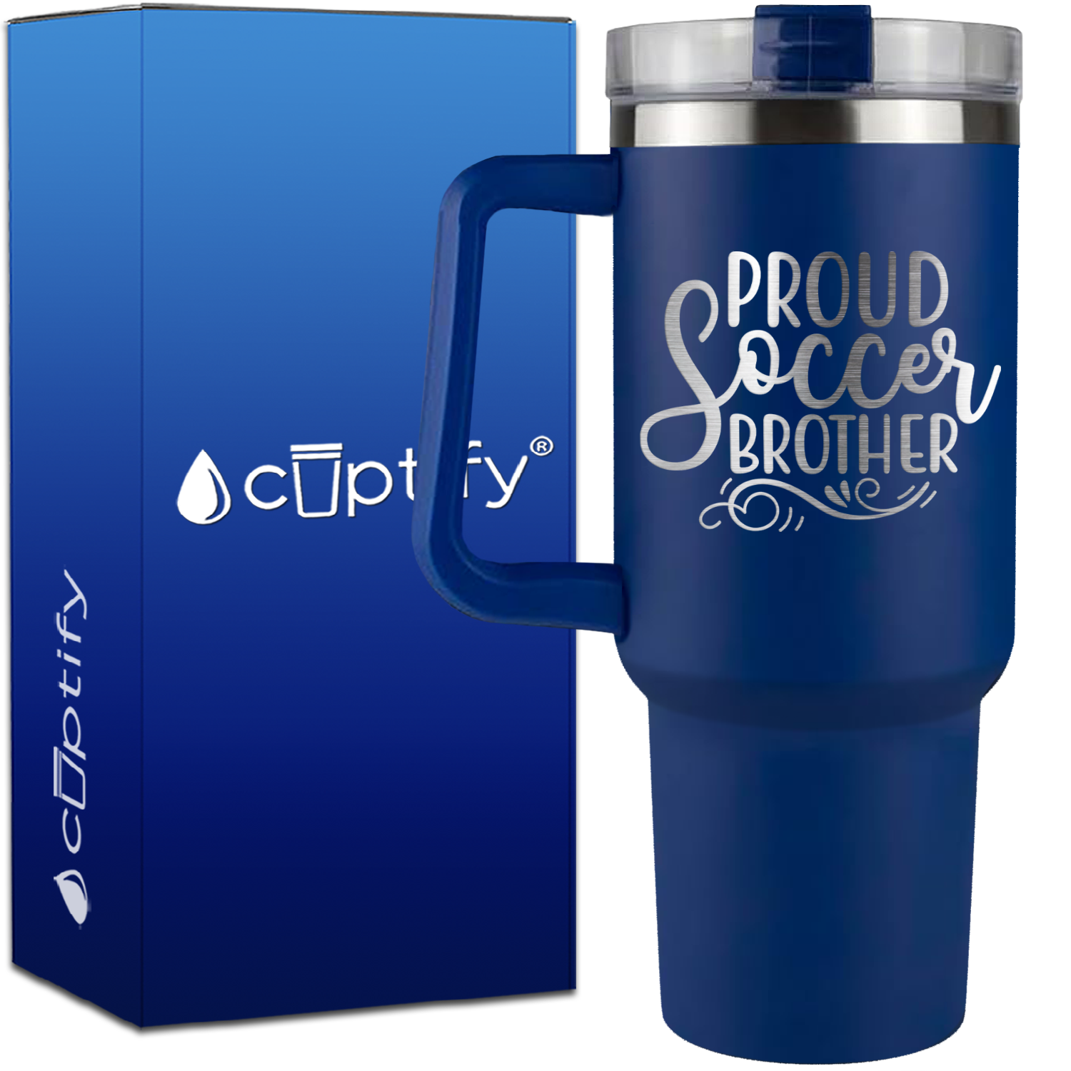 Proud Soccer Brother on 40oz Soccer Traveler Mug