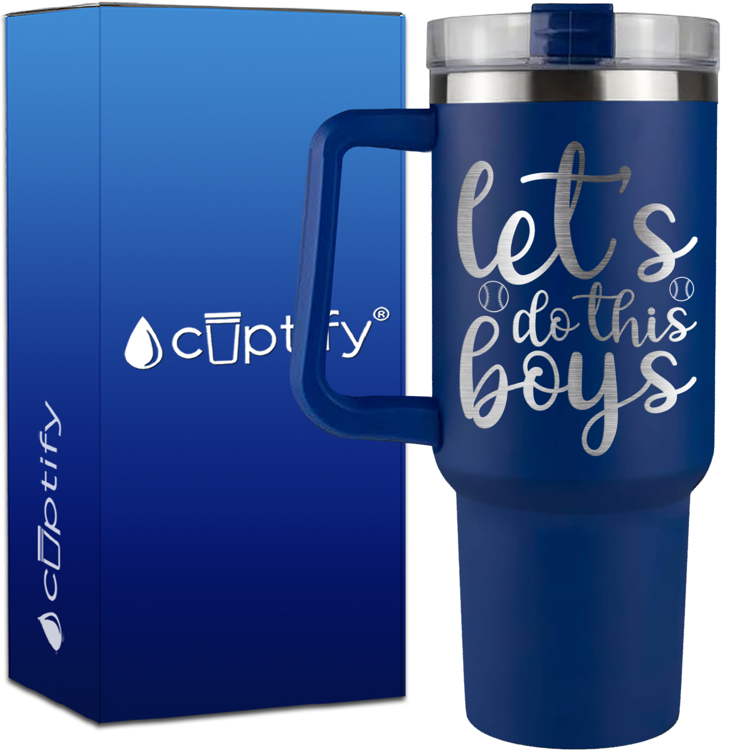 Let's Do This Boys Baseball on 40oz Baseball Traveler Mug