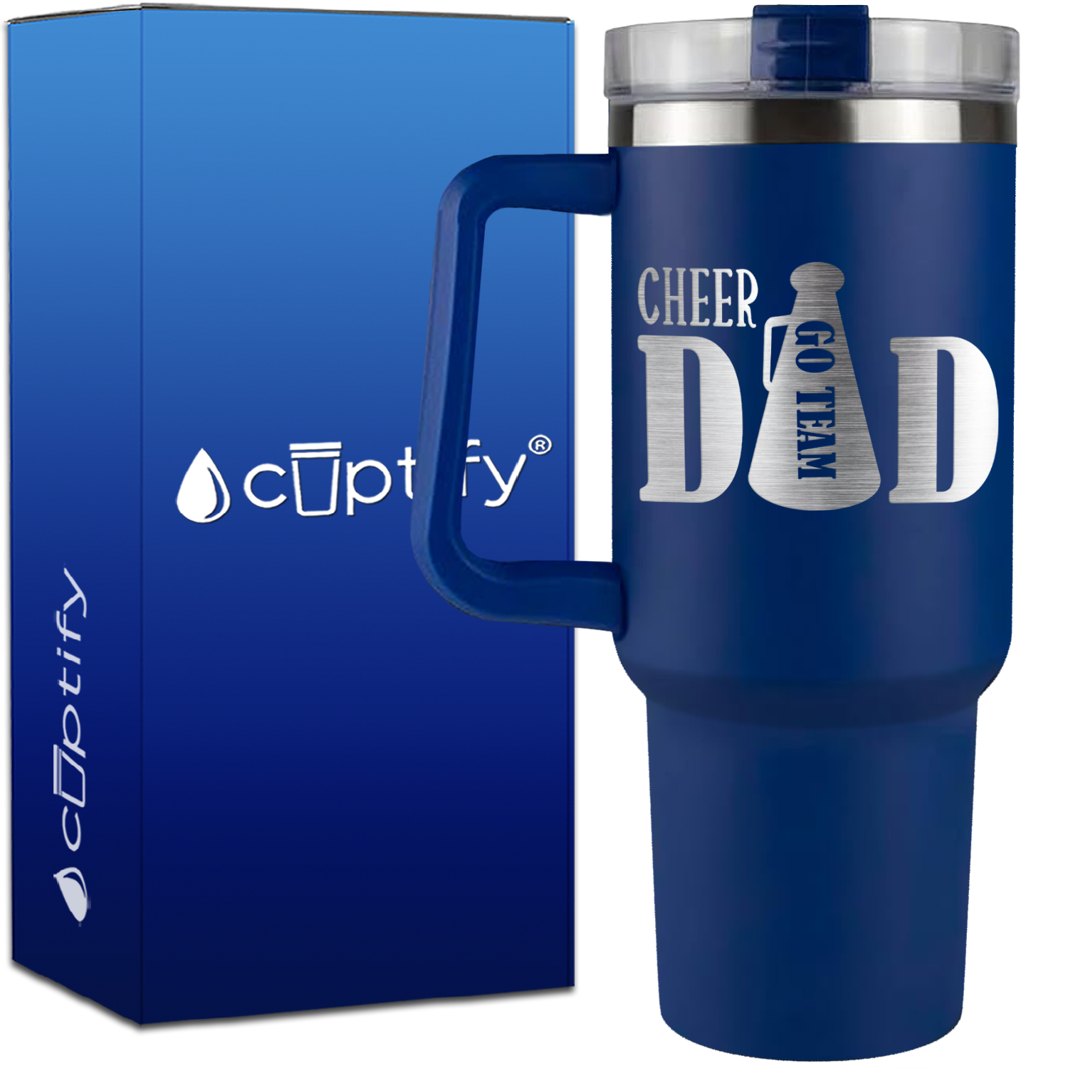 Cheer Dad Go Team on 40oz Cheer Traveler Mug