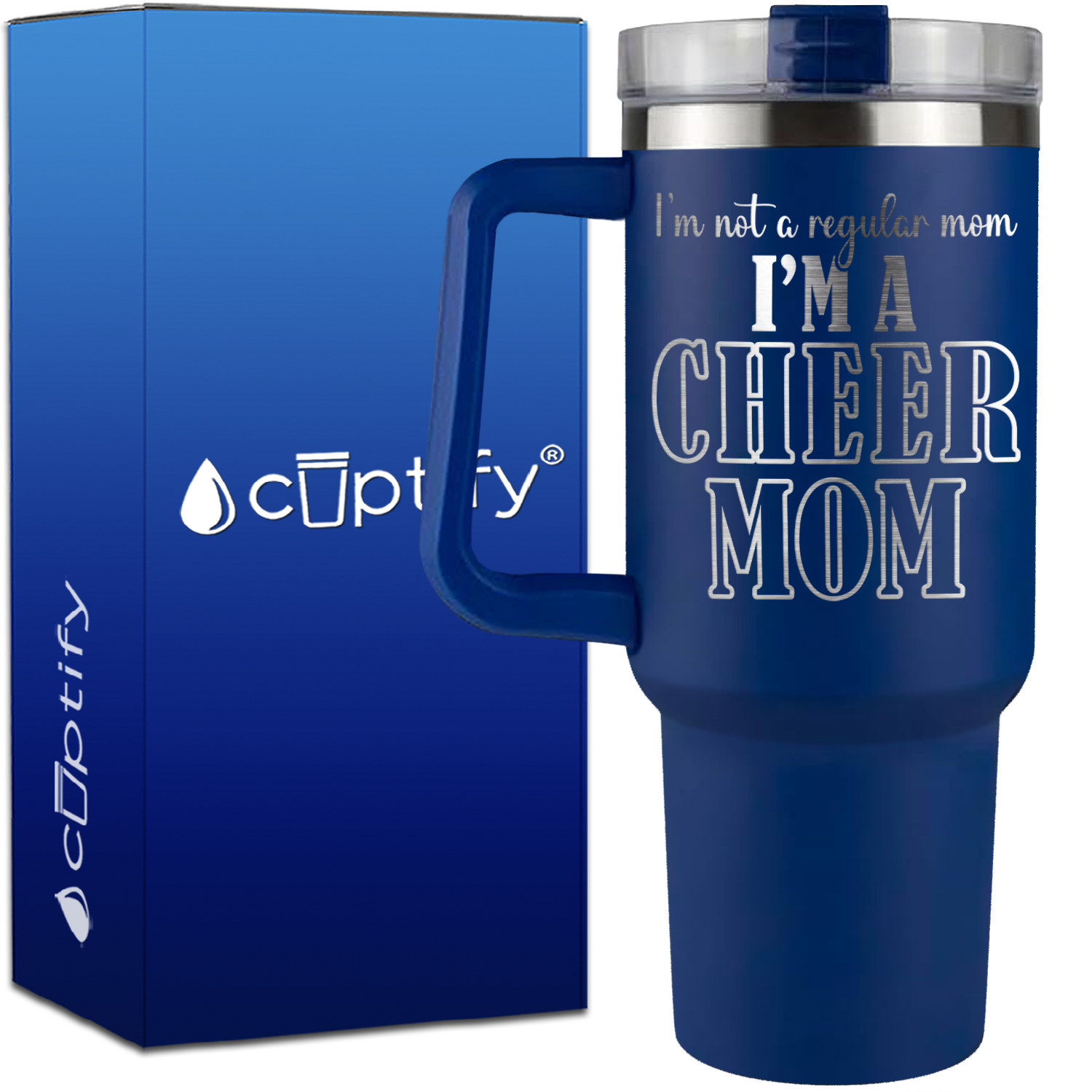 I'm Not a Regular Mom I'm a Cheer Mom on 40oz Cheer Traveler Mug