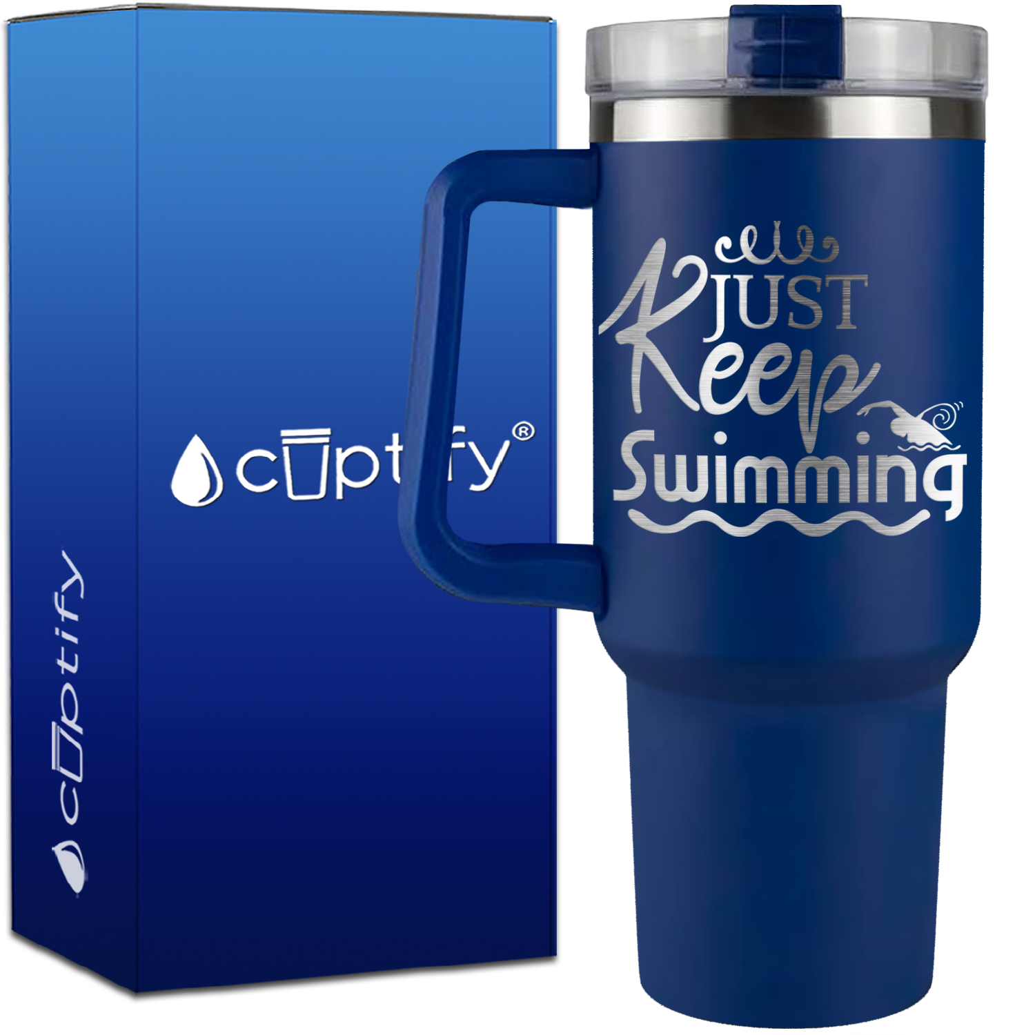 Just Keep Swimming on 40oz Swimming Traveler Mug