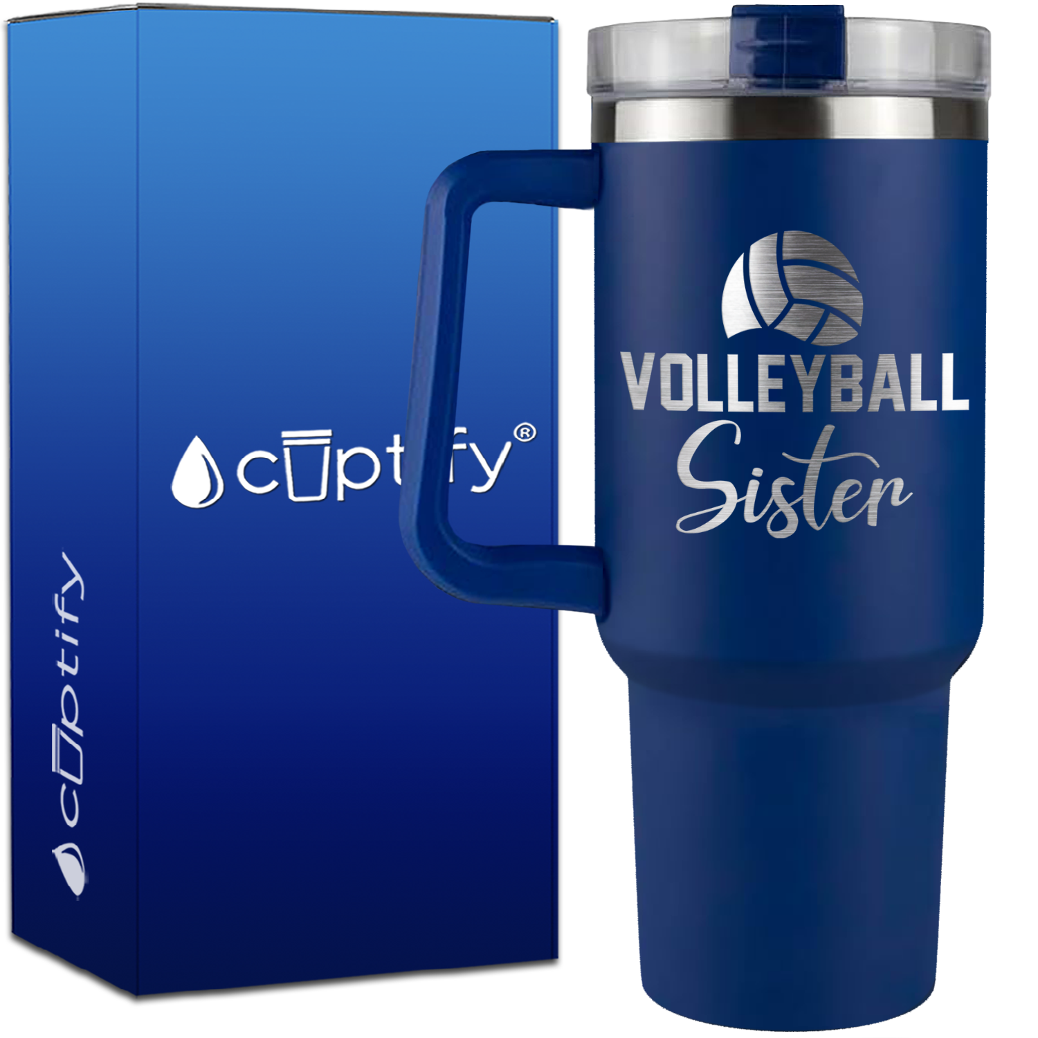 Volleyball Sister on 40oz Volleyball Traveler Mug