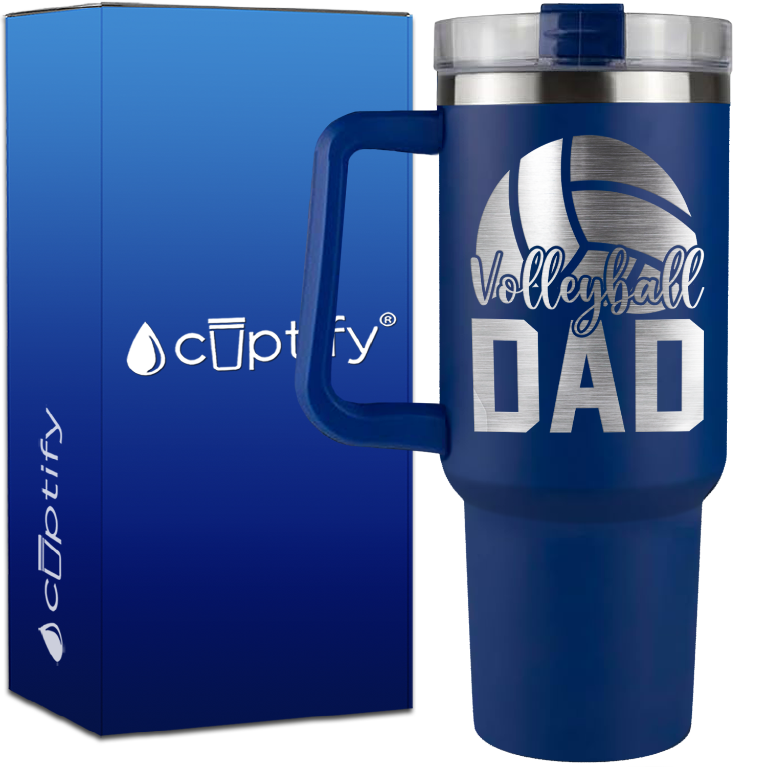 Volleyball Dad Half Ball on 40oz Volleyball Traveler Mug