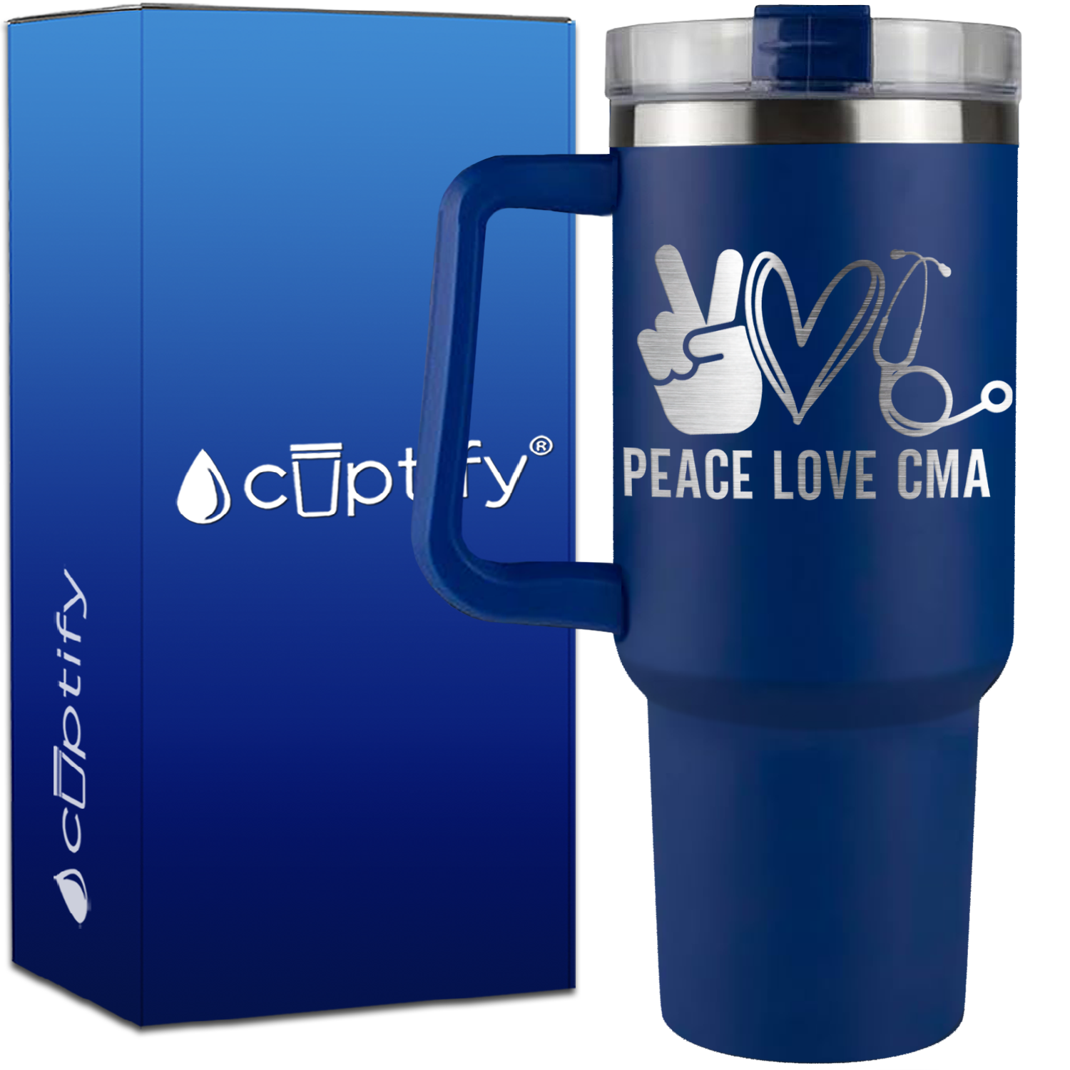 Peace Love CMA on 40oz CMA Traveler Mug