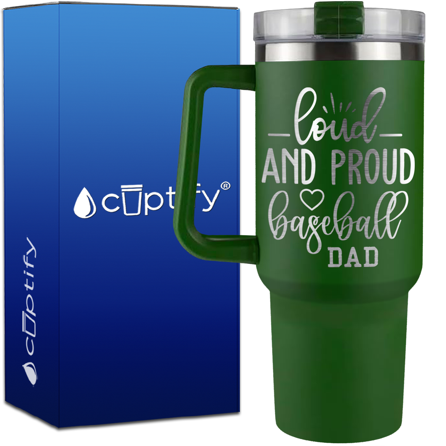 Loud and Proud Baseball Dad on 40oz Baseball Traveler Mug