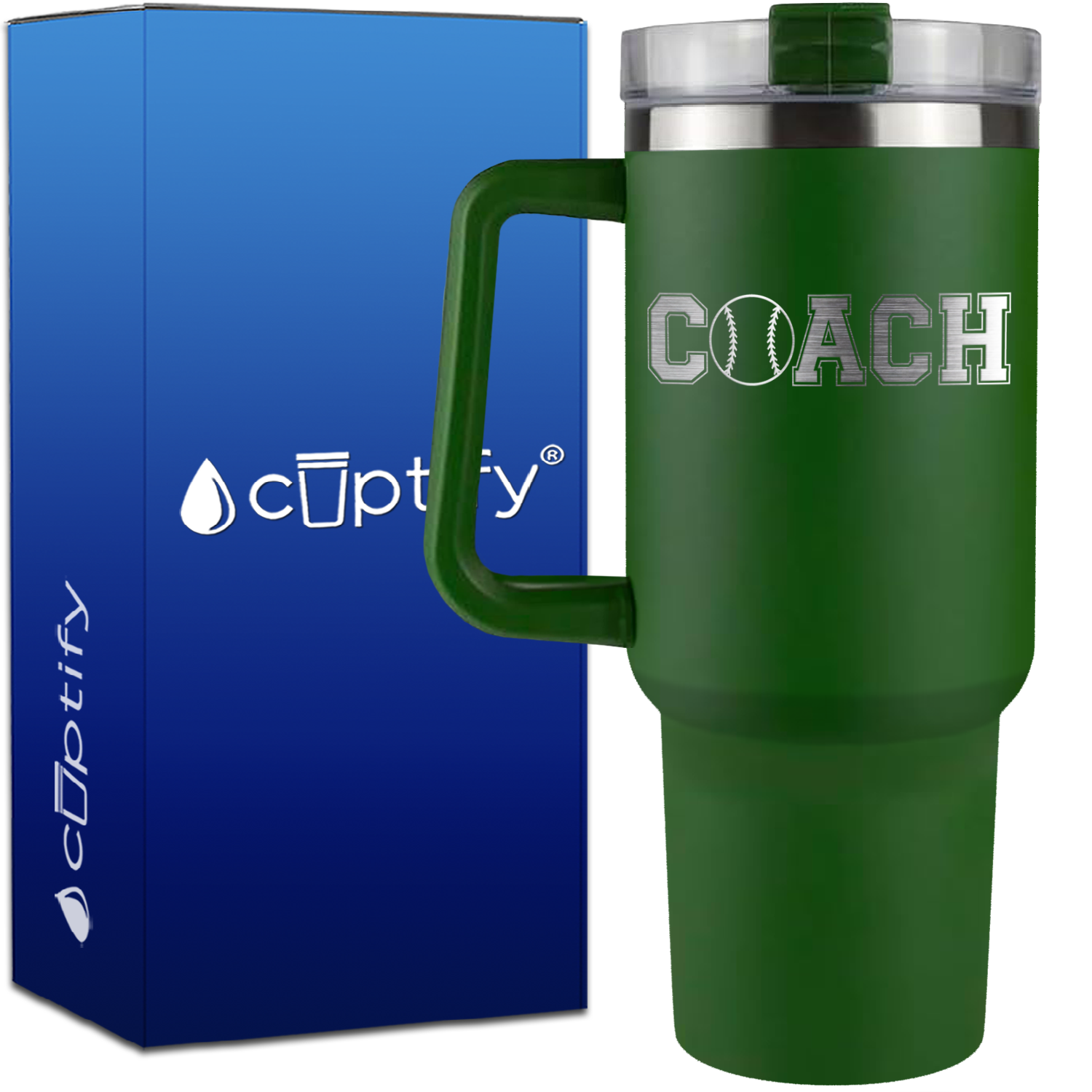 Coach Baseball on 40oz Coach Traveler Mug