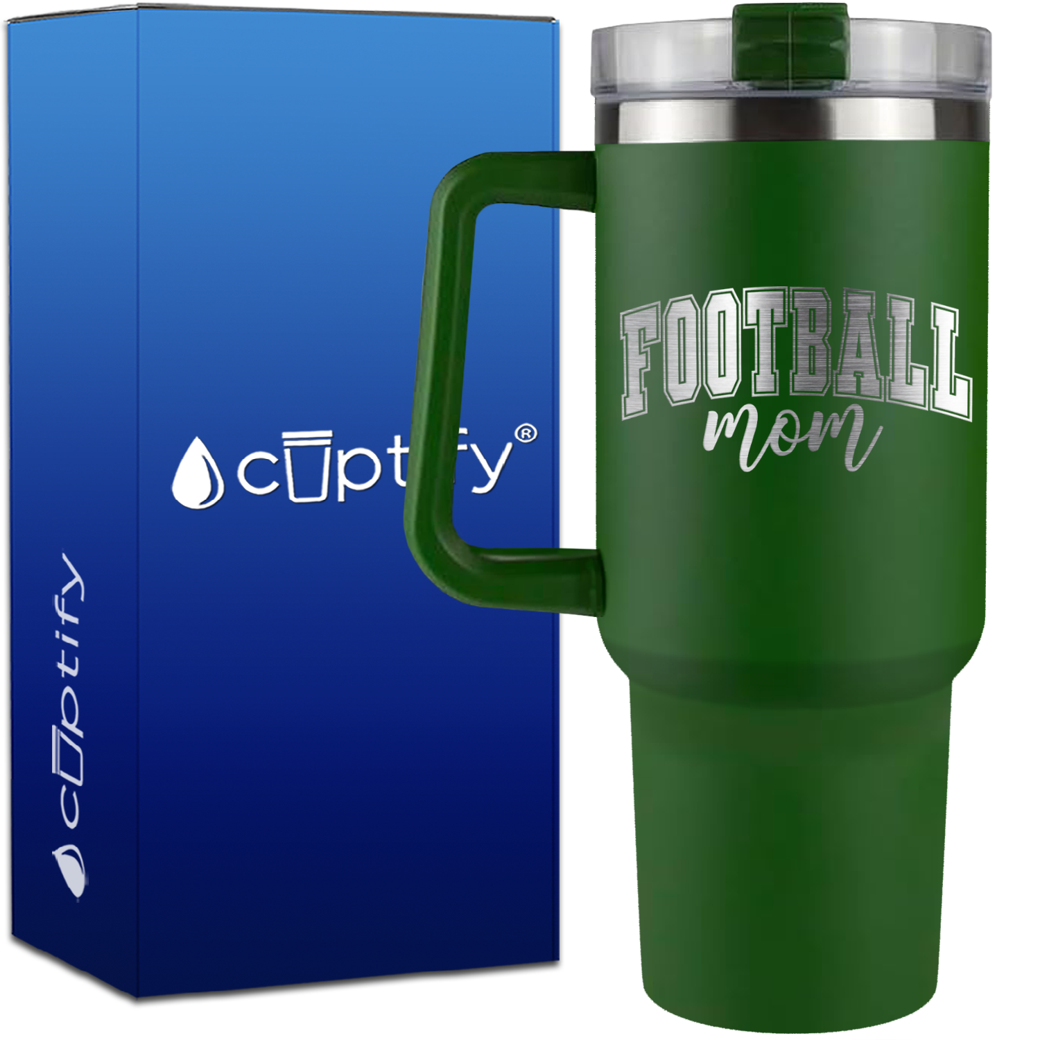 Football Mom Warped on 40oz Football Traveler Mug