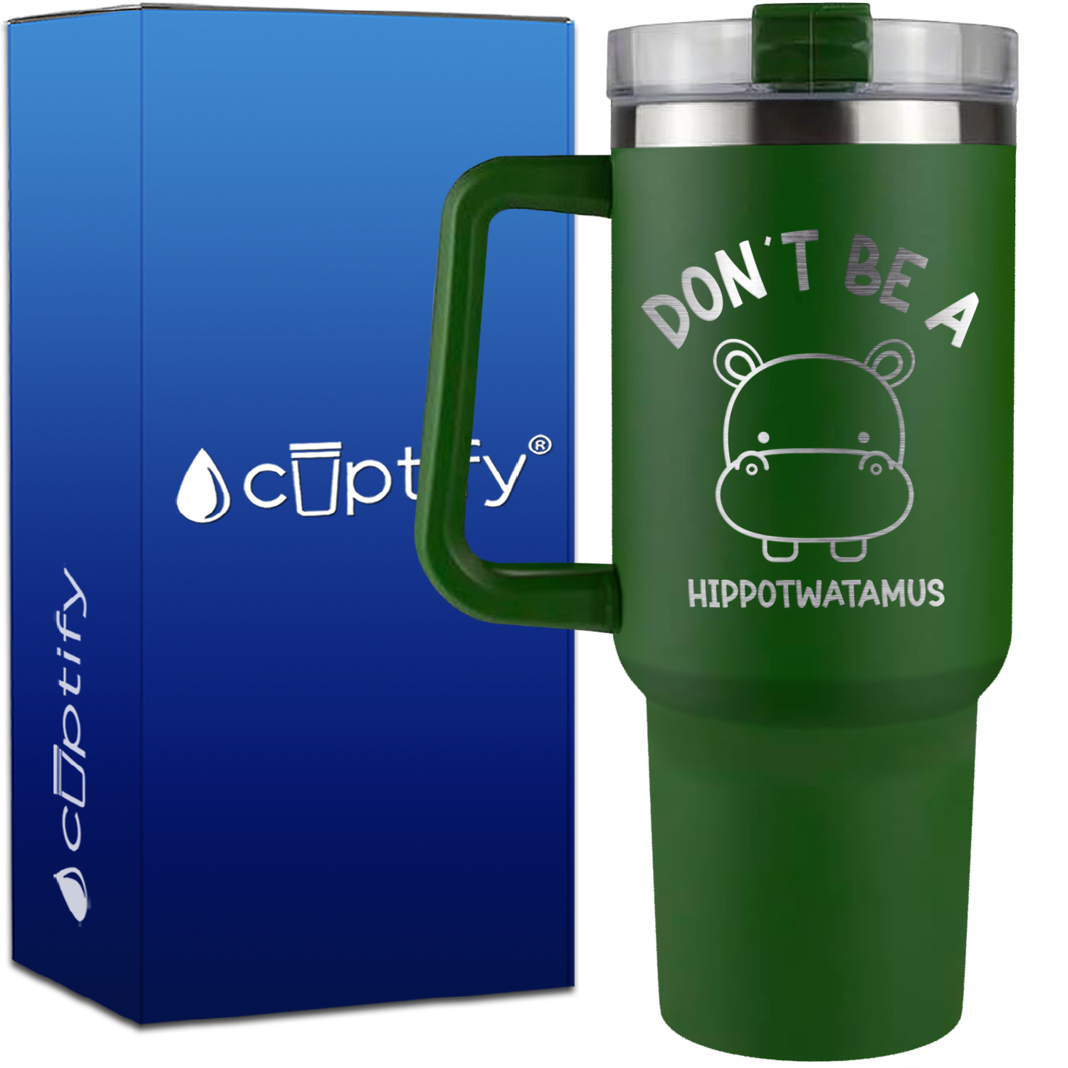 Don't be a Hippotwatamus on 40oz Funny Traveler Mug