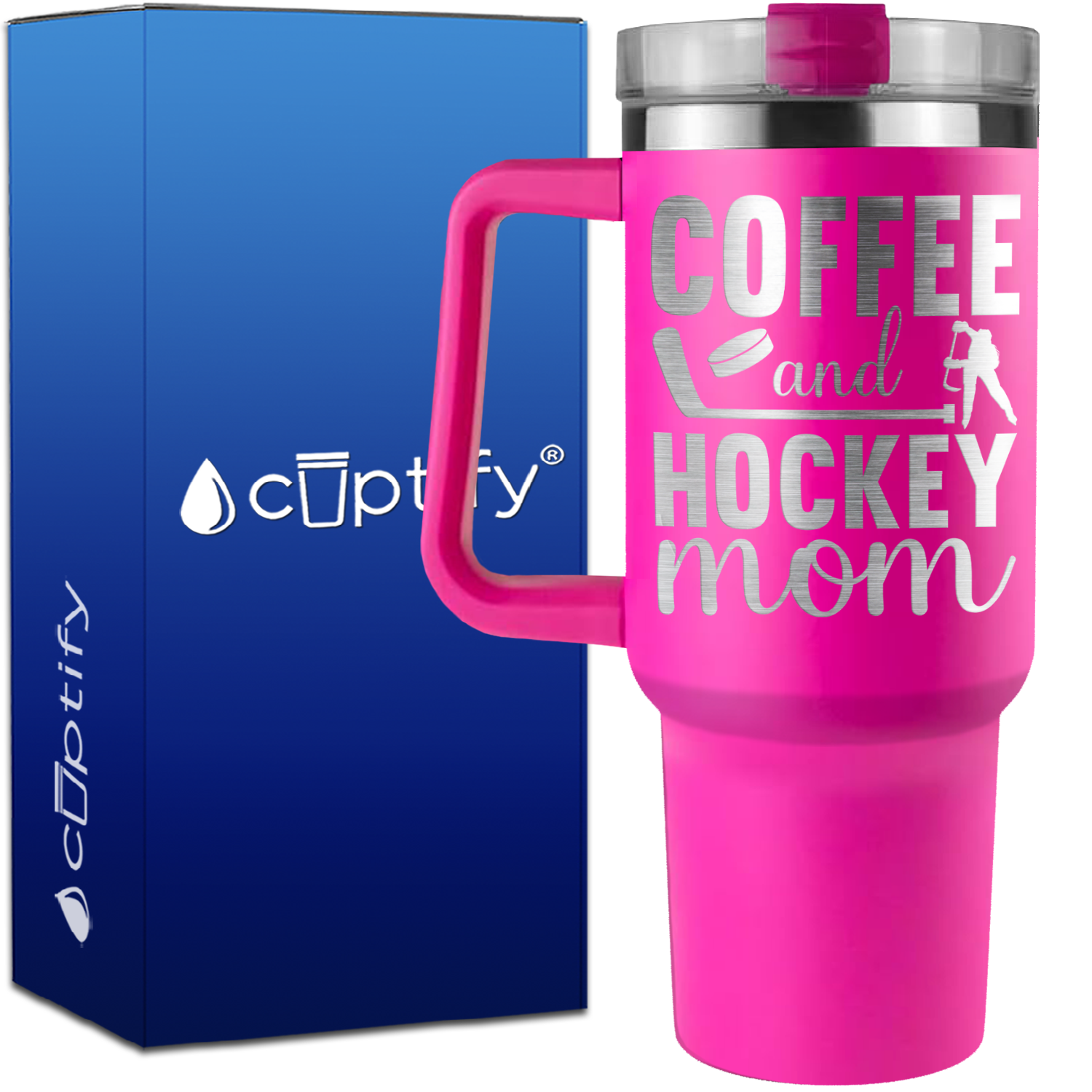 Coffee and Hockey Mom on 40oz Hockey Traveler Mug