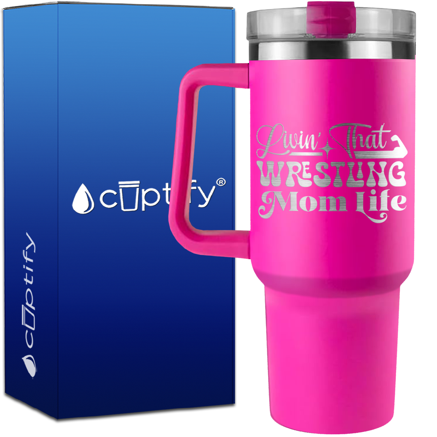 Livin' That Wrestling Mom Life on 40oz Wrestling Traveler Mug