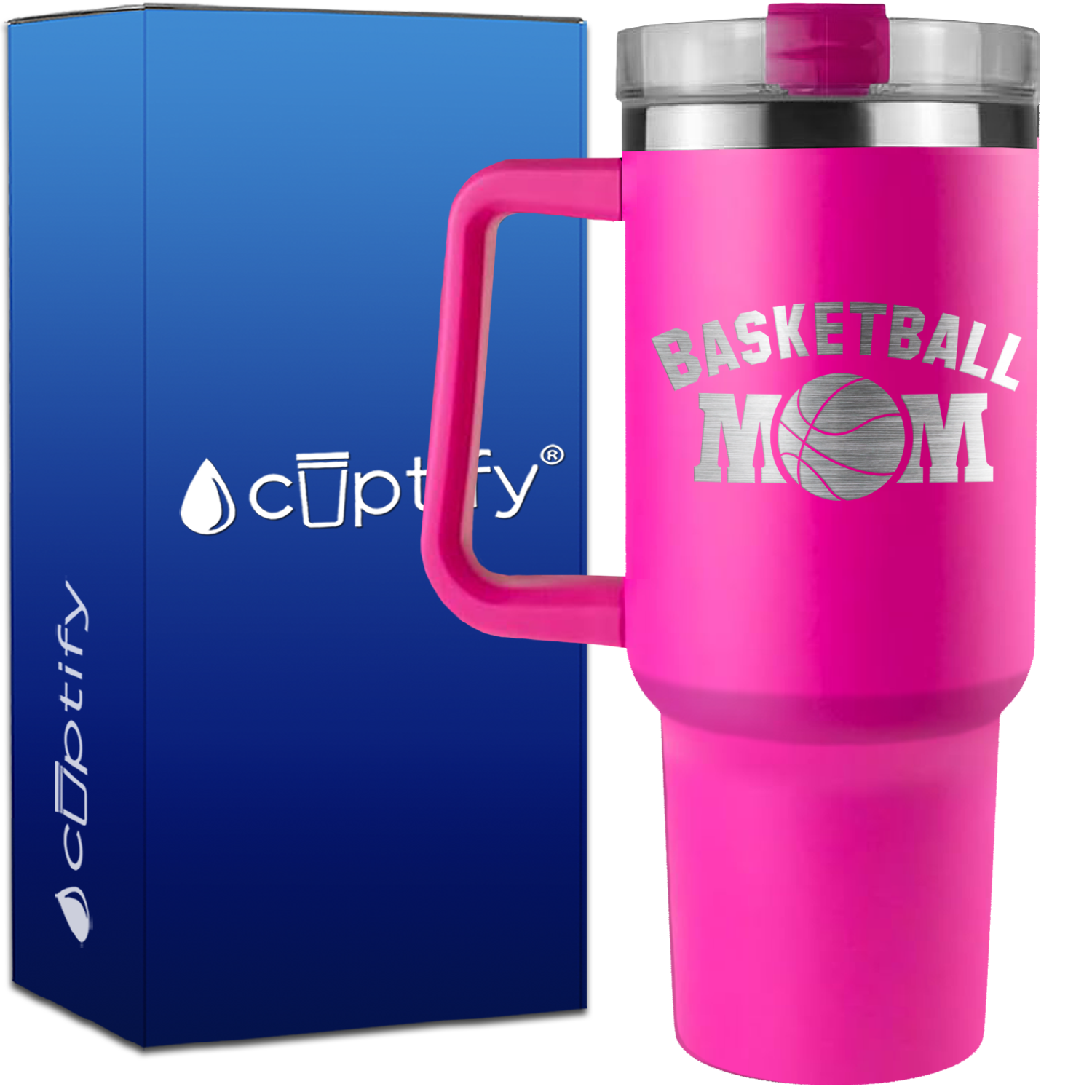 Basketball Mom on 40oz Basketball Traveler Mug