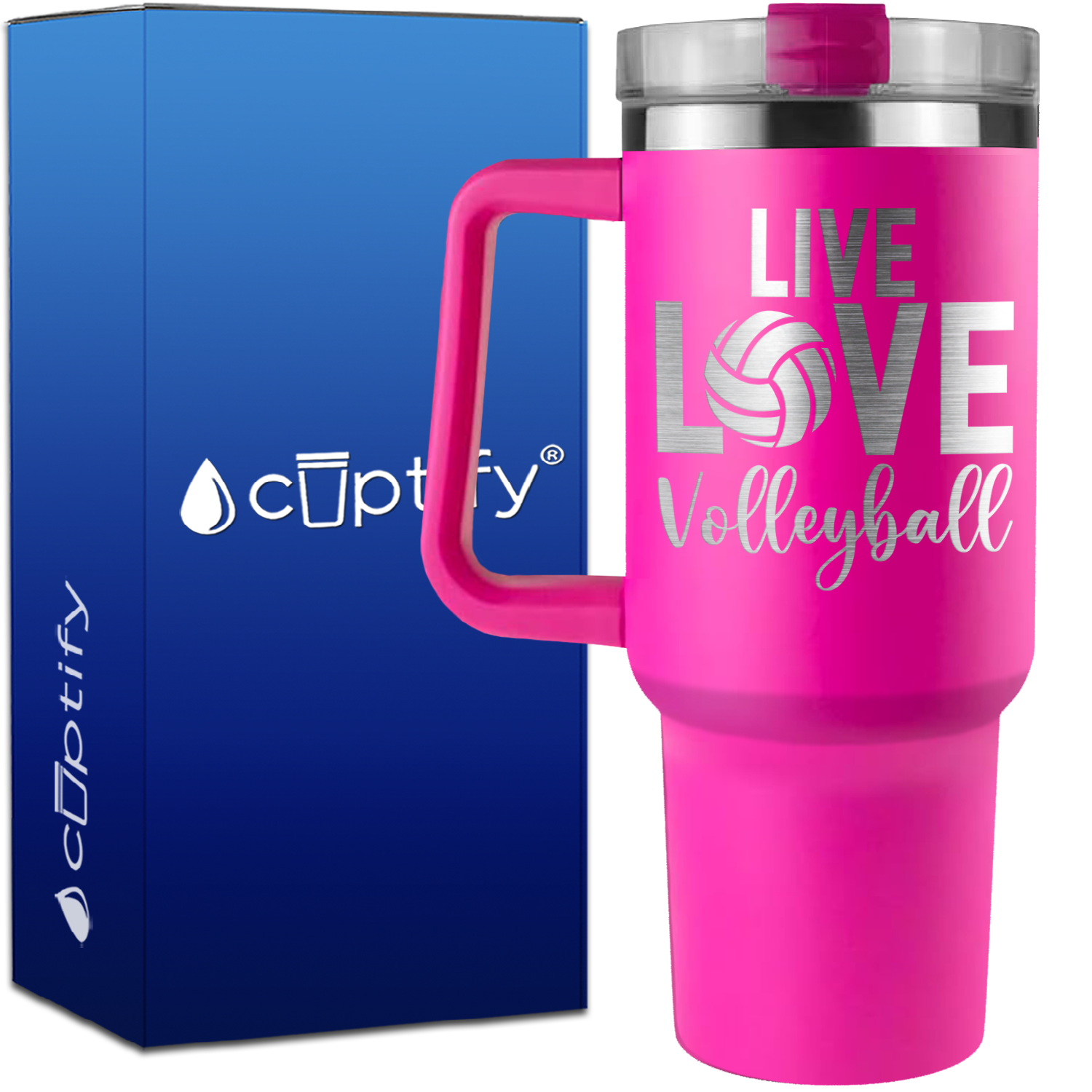 Live Love Volleyball on 40oz Volleyball Traveler Mug