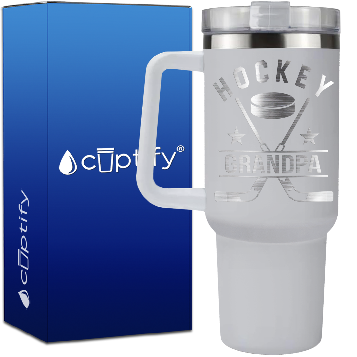 Hockey Grandpa on 40oz Hockey Traveler Mug