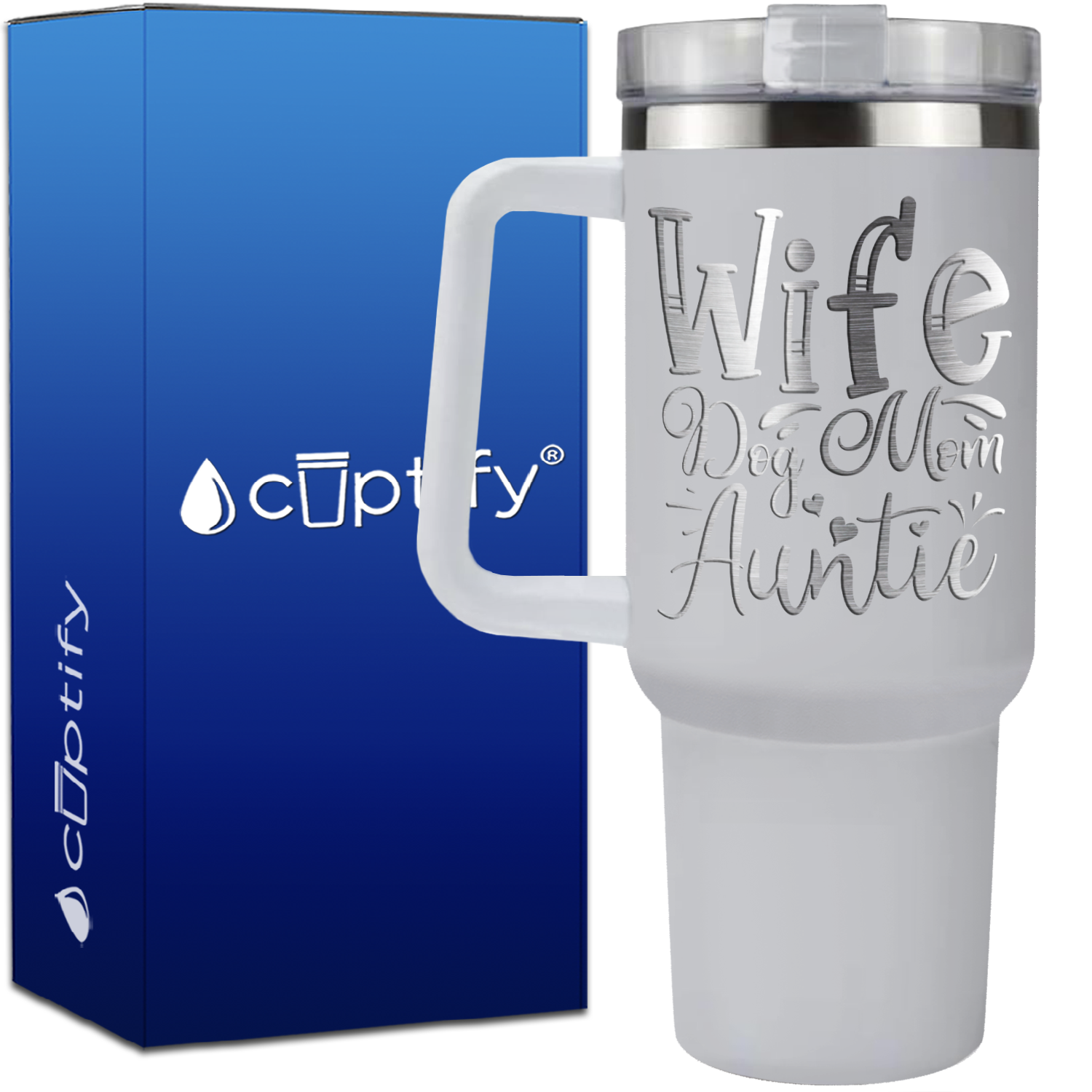 Wife Dog Mom Auntie on 40oz Aunt Traveler Mug