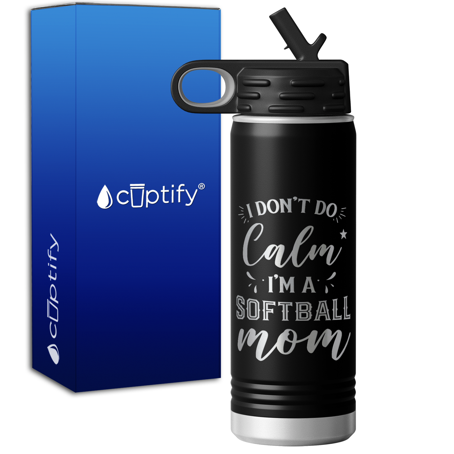 I Don't do Calm Im a Softball Mom 20oz Sport Water Bottle