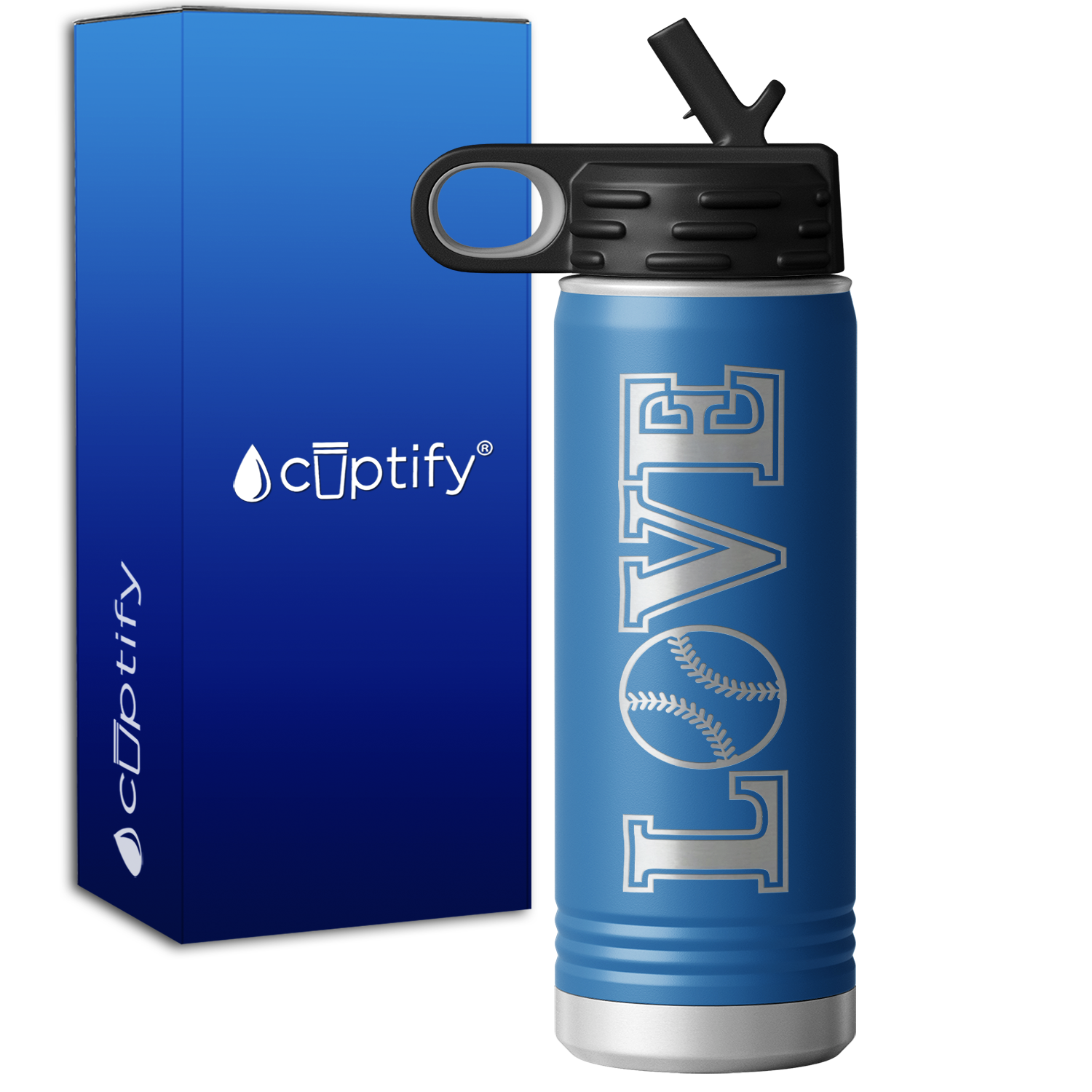 Love Softball 20oz Sport Water Bottle