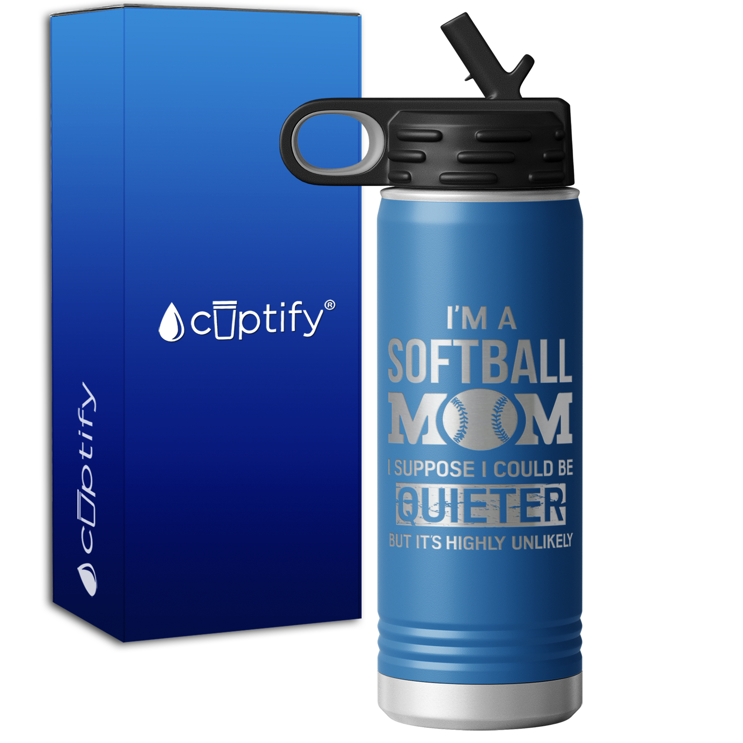 I'm a Softball Mom I Suppose I Could be Quieter 20oz Sport Water Bottle