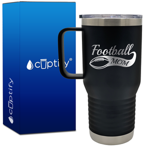 Football Mom Swoosh 20oz Mom Travel Mug