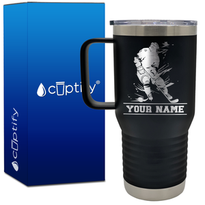 Personalized Skating Hockey Player 20oz Hockey Travel Mug