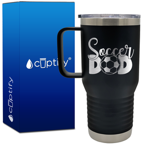 Soccer Dad with Ball 20oz Soccer Travel Mug