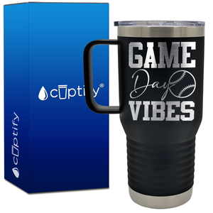 Game Day Vibes Baseball 20oz Baseball Travel Mug