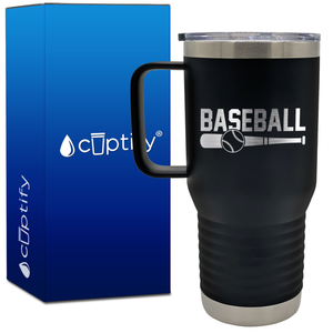 Baseball Bat and Ball 20oz Baseball Travel Mug