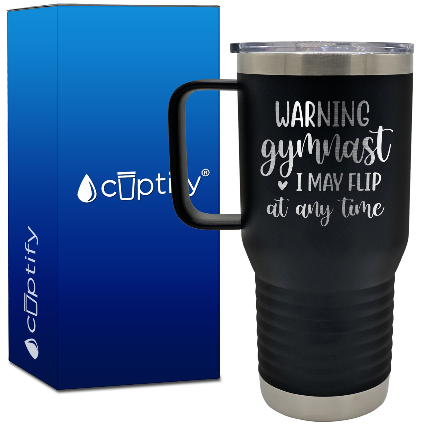 Warning Gymnast I May Flip at Any Time 20oz Gymnastics Travel Mug