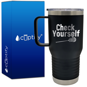 Check Yourself 20oz Lacrosse Travel Mug