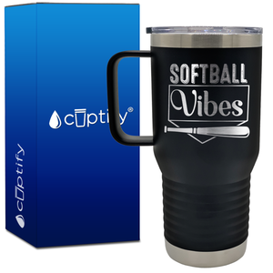 Softball Vibes 20oz Softball Travel Mug