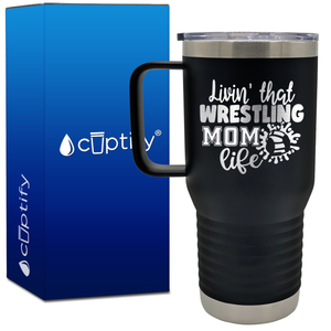 Livin' That Wrestling Mom Life Headgear 20oz Wrestling Travel Mug