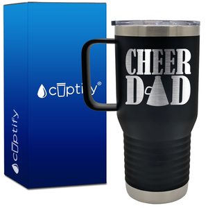 Cheer Dad with Megaphone 20oz Cheer Travel Mug