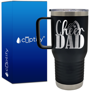 Cheer Dad Megaphone Heart 20oz Cheer Travel Mug